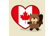 beaver canadian animal scene
