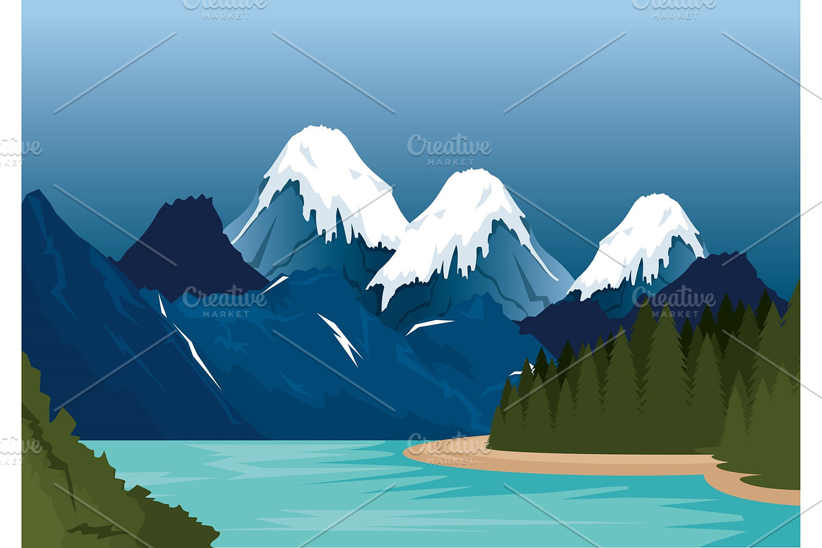 canadian landscape scene icon in Illustrations - product preview 8
