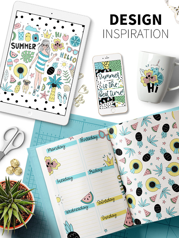 Hello Summer - Doodle Collection in Illustrations - product preview 1