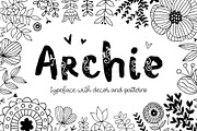 Archie typeface with Clipart