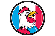 French Rooster Head France Flag Circ