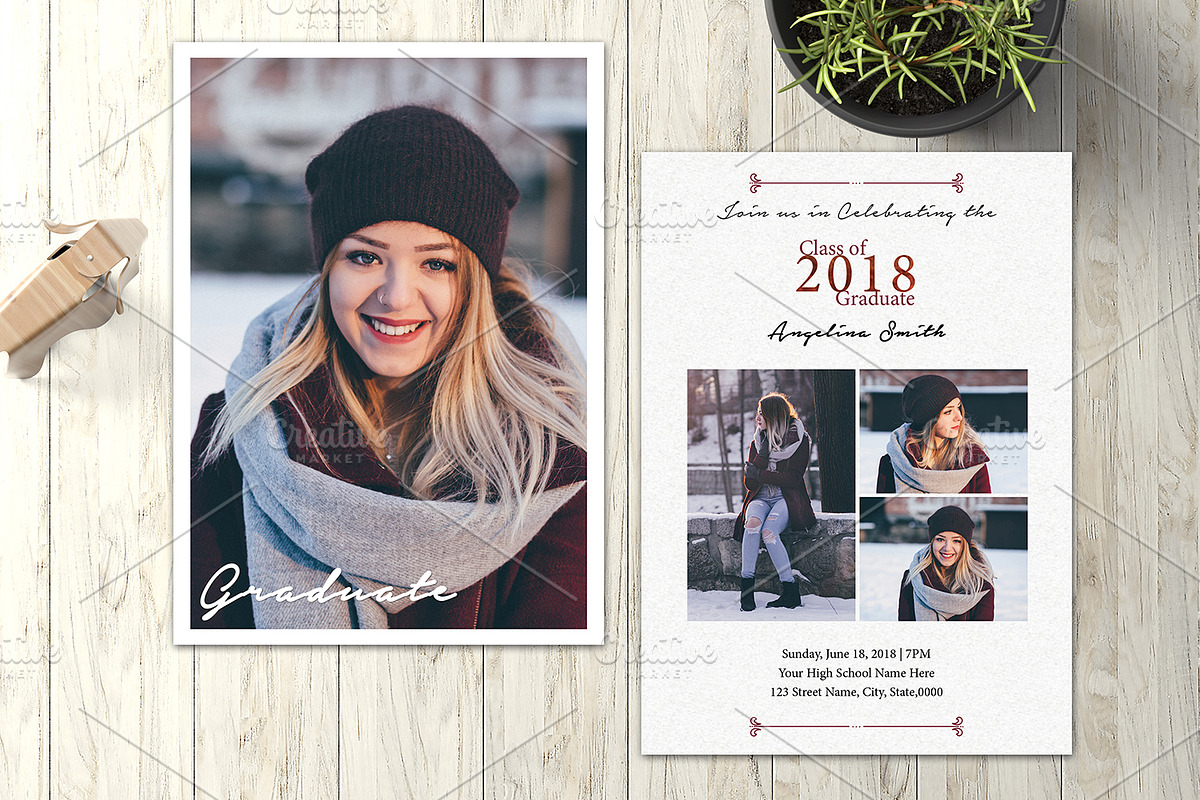 Senior Graduation Announcement  V01 in Card Templates - product preview 8