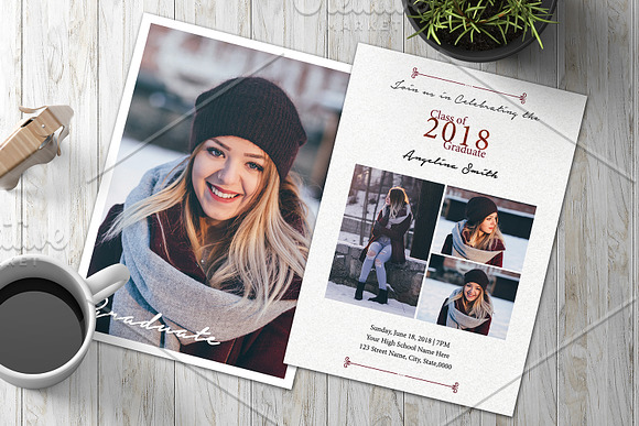Senior Graduation Announcement  V01 in Card Templates - product preview 1