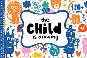 The Child is Drawing - Kids Clipart