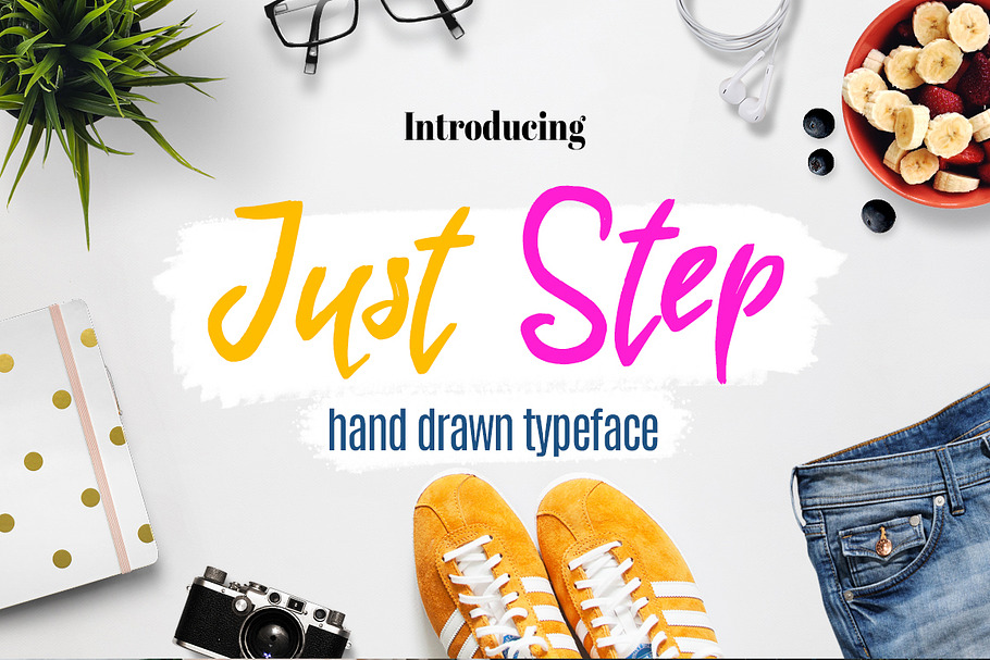 Just Step Typeface - Hand Drawn Font in Script Fonts - product preview 8