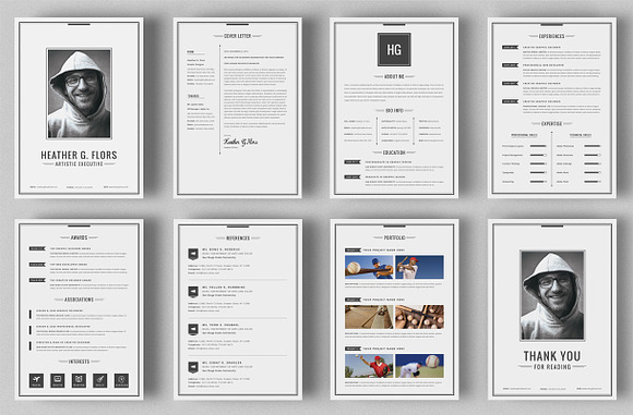 8 Pages Extended Resume CV MS Word in Letter Templates - product preview 4