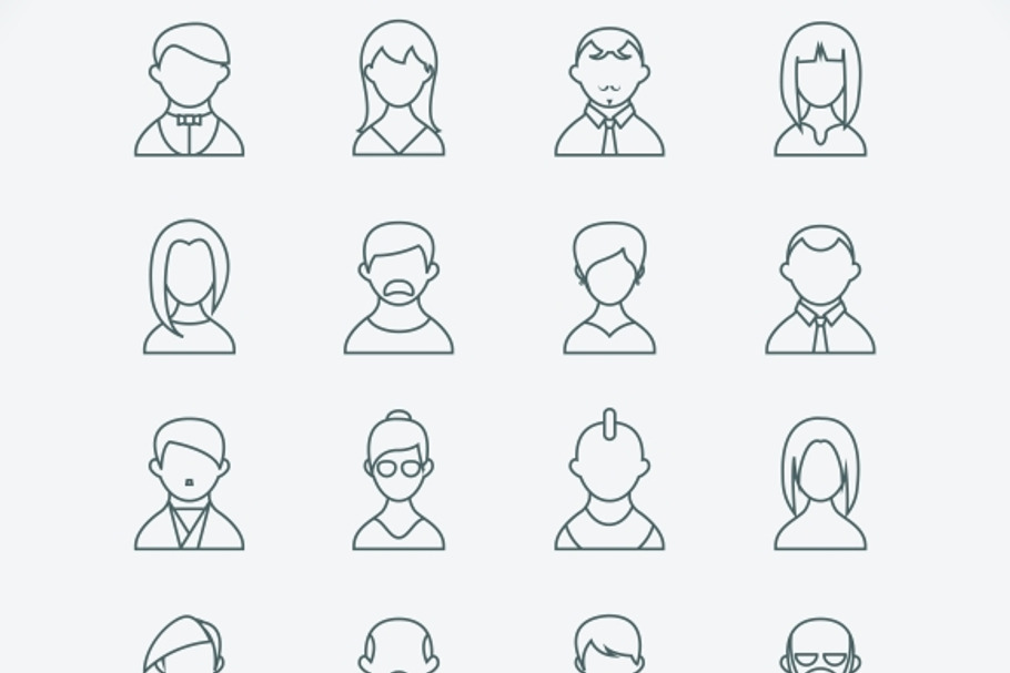 Line style people icons