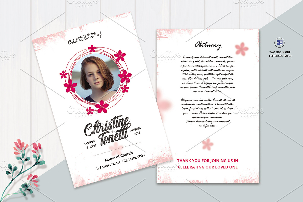 Funeral Prayer Card Template - V02 in Card Templates - product preview 8