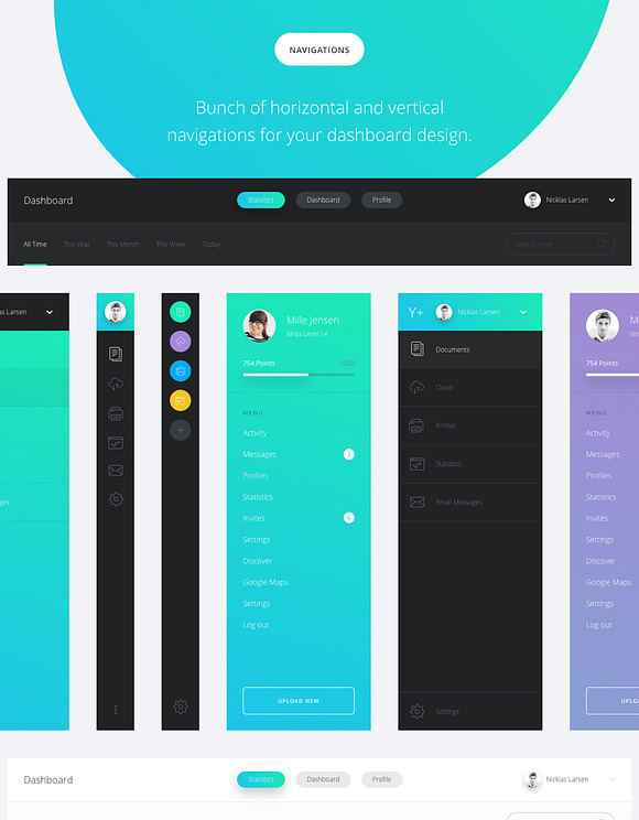 Datta - Dashboard UI Kit for Xd in UI Kits and Libraries - product preview 5