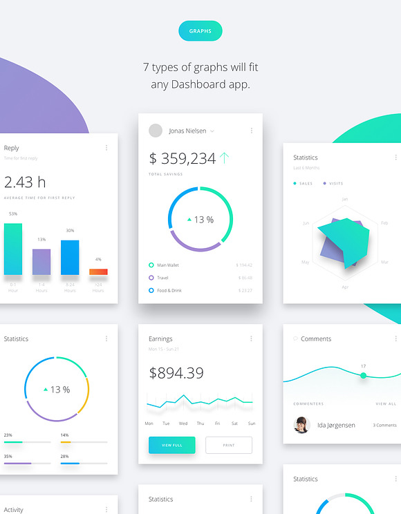 Datta - Dashboard UI Kit for Xd in UI Kits and Libraries - product preview 7