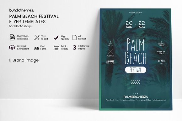 Palm Beach Festival Flyer in Flyer Templates - product preview 1