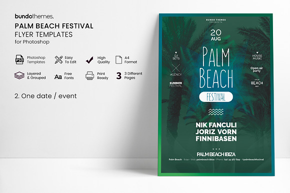 Palm Beach Festival Flyer in Flyer Templates - product preview 2