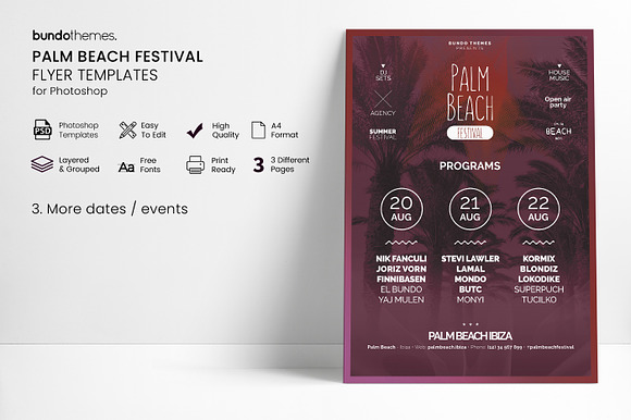 Palm Beach Festival Flyer in Flyer Templates - product preview 3