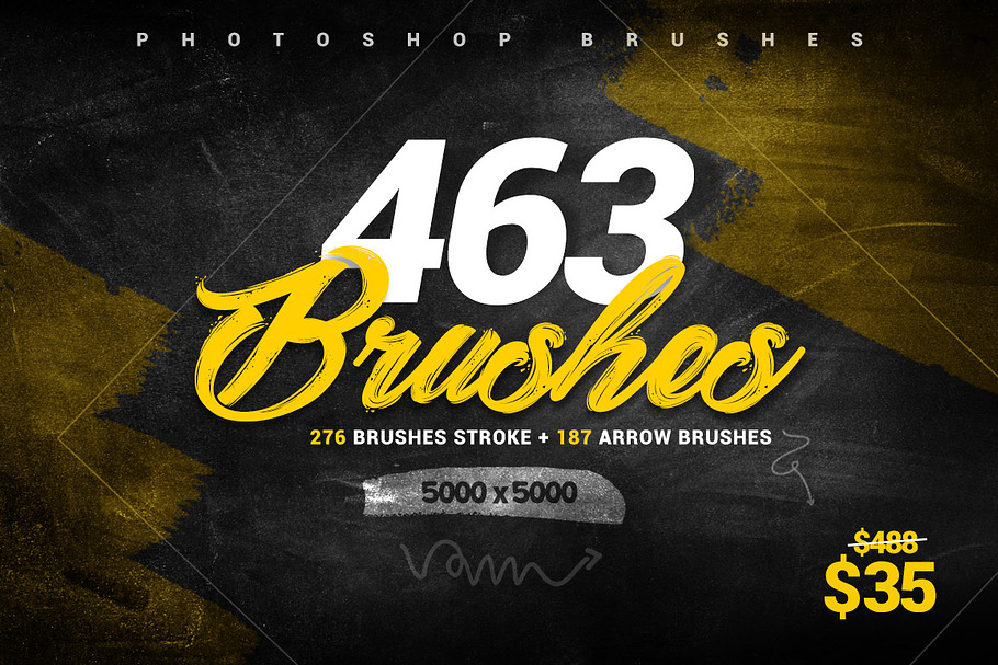 463 Stroke Brushes + Arrow Brushes in Photoshop Brushes - product preview 8