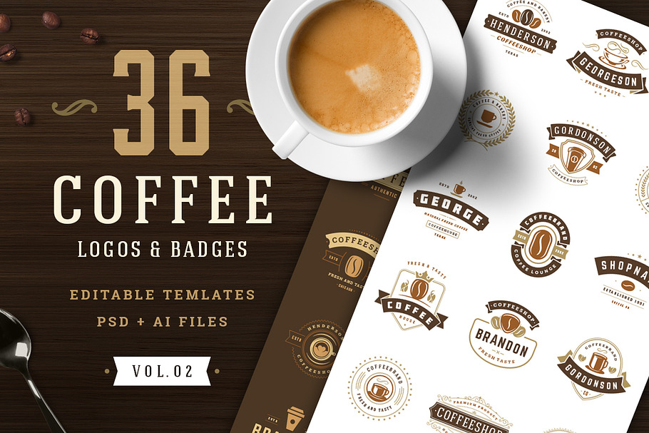 36 Coffee Logos and Badges in Logo Templates - product preview 8