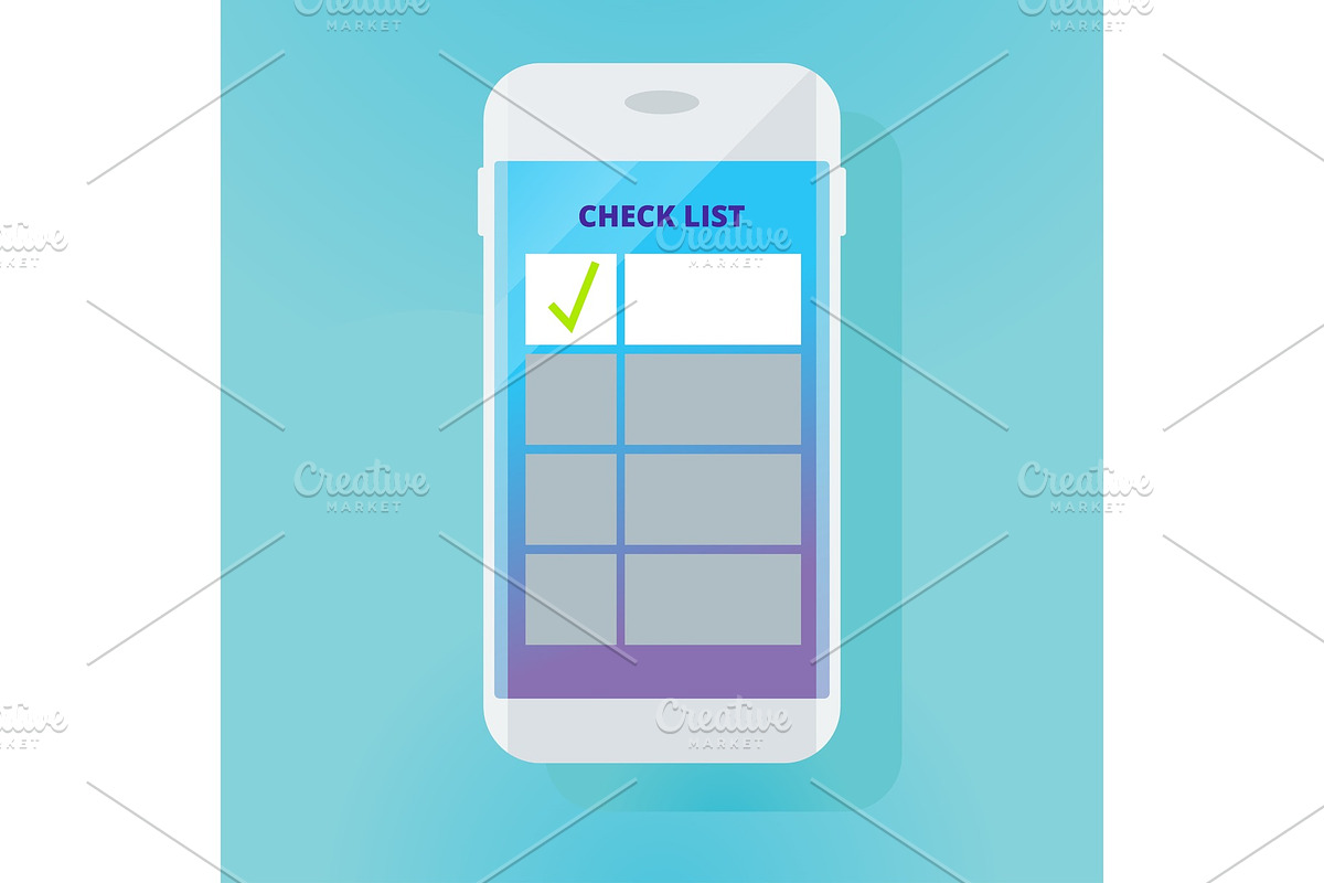 Checklist in smartphone in Objects - product preview 8