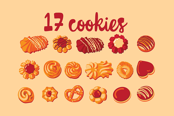 Cookies Vector cliparts bundle in Objects - product preview 1