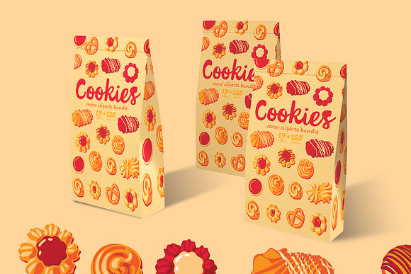 Cookies Vector cliparts bundle in Objects - product preview 5