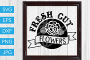 Fresh Cut Flowers SVG Cut File