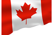 Canada flag on white background