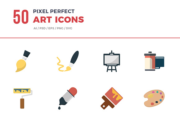 Flat Icons Art Set in Icons - product preview 10