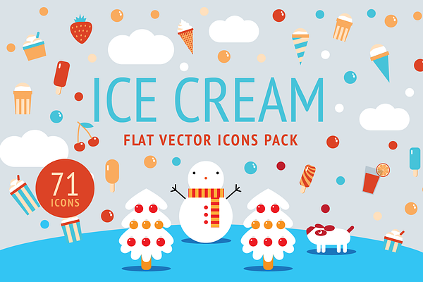 ICE CREAM VECTOR ICONS PACK