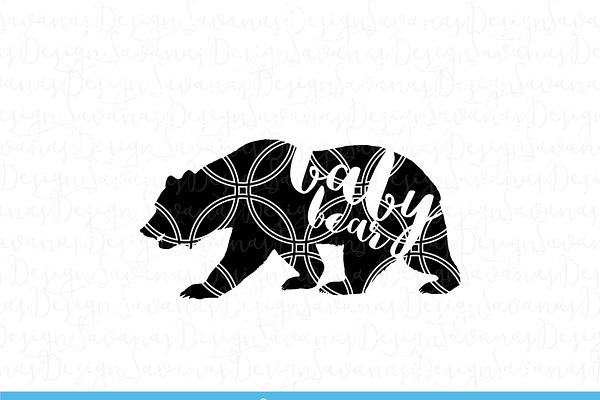 Baby Bear SVG Cut Files and Clipart