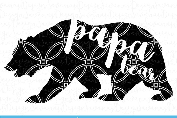 Papa Bear SVG Cut Files and Clipart