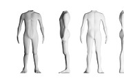 Human bodies with no head. Model on white background. Artificial intelligence concept, 3d illustration