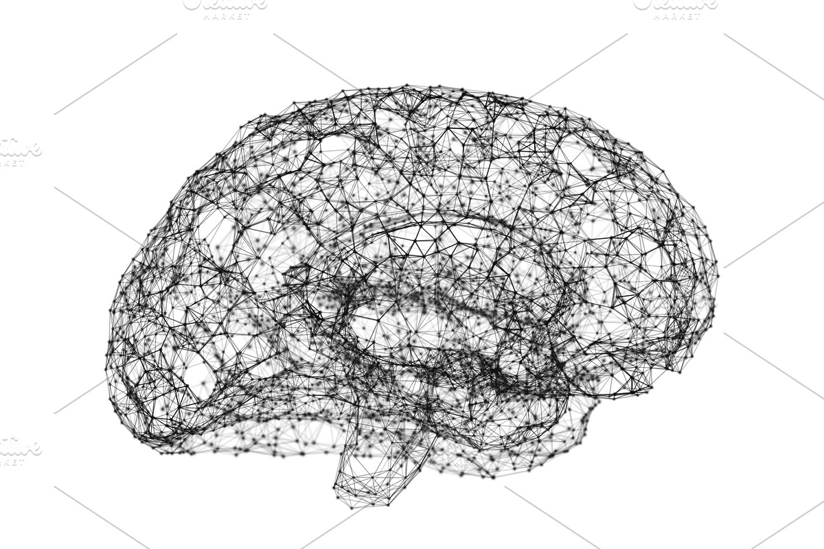 Human brain on white background in the form of artificial intelligence for technology concept, 3d illustration in Illustrations - product preview 8