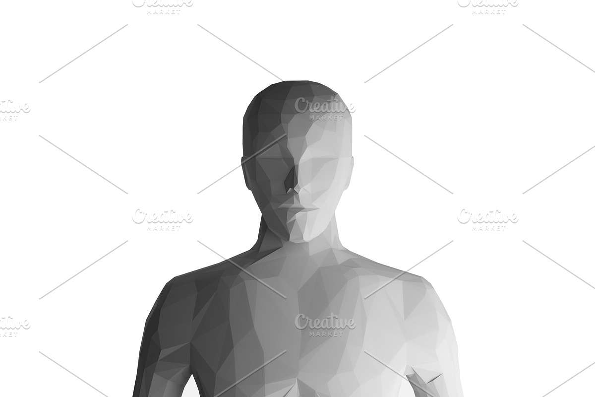 Human model on white background, artificial intelligence, 3d illustration in Illustrations - product preview 8