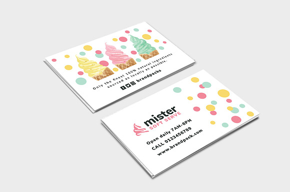 Ice Cream Shop Business Card in Business Card Templates - product preview 1