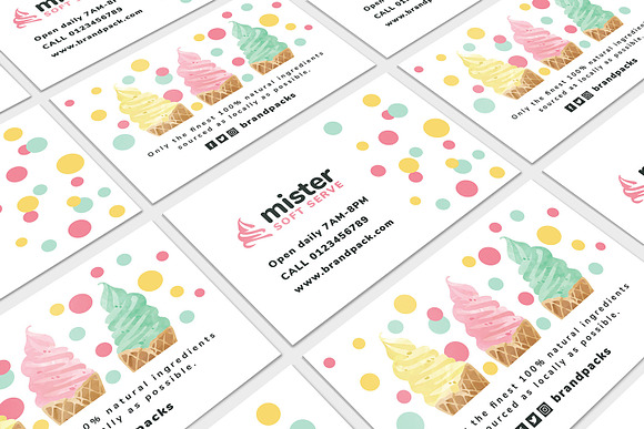 Ice Cream Shop Business Card in Business Card Templates - product preview 2