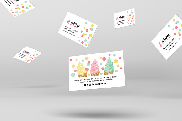 Ice Cream Shop Business Card in Business Card Templates - product preview 3