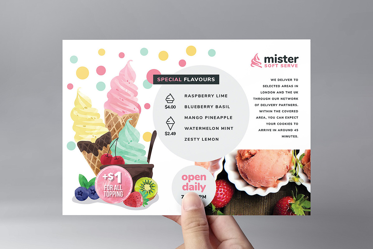 Ice Cream Shop Flyer Template in Flyer Templates - product preview 8