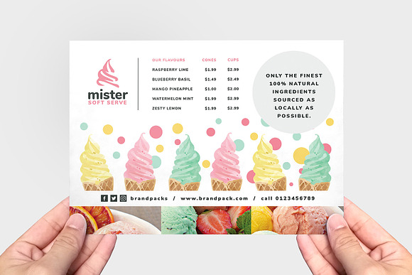 Ice Cream Shop Flyer Template in Flyer Templates - product preview 1