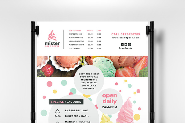 Ice Cream Shop Poster Template