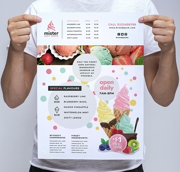 Ice Cream Shop Poster Template in Flyer Templates - product preview 1