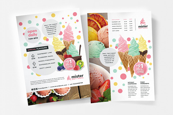 A4 Ice Cream Shop Poster Template