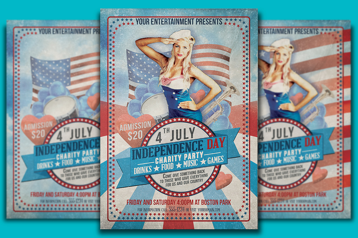 4th July Flyer & Ticket Template in Flyer Templates - product preview 8