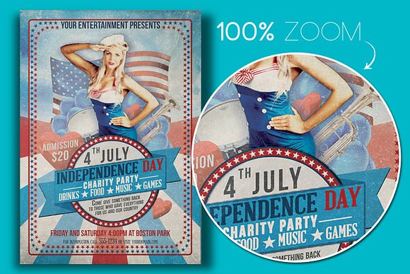 4th July Flyer & Ticket Template in Flyer Templates - product preview 1