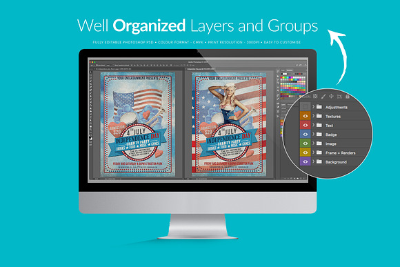4th July Flyer & Ticket Template in Flyer Templates - product preview 2