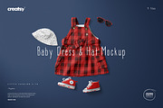 Baby Dress 7 & Hat Mockup Set