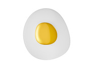 Fried egg isolated on white background, 3d illustration