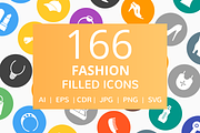 166 Fashion Filled Round Icons