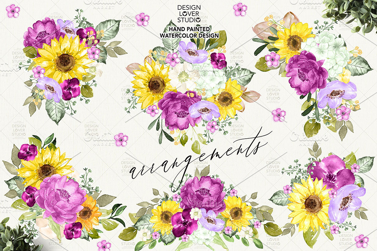 Sunflower design in Illustrations - product preview 8