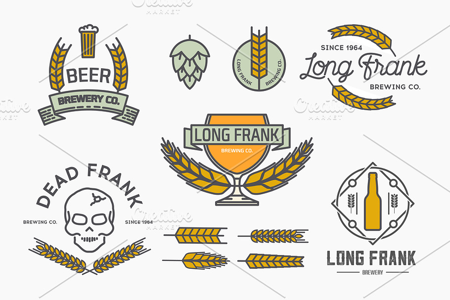 Vector labels and design elements. in Skull Icons - product preview 8