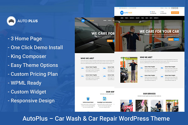AutoPlus – Car Wash WordPress Theme