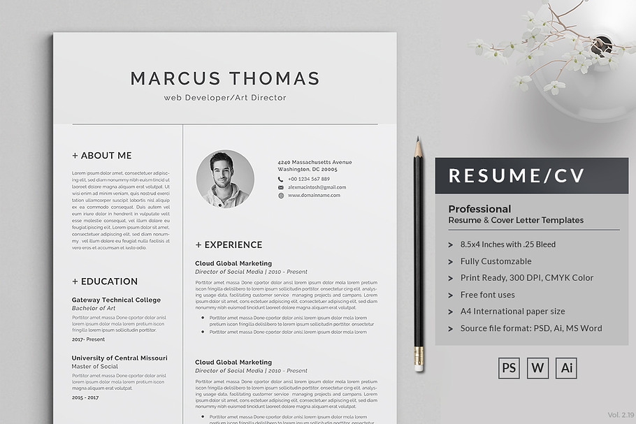 Resume/CV 3 Page in Resume Templates - product preview 8