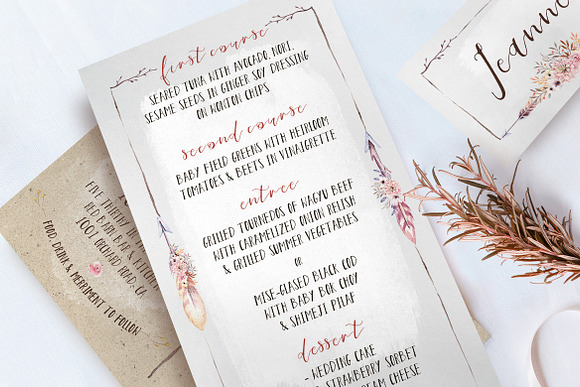 Boho Flower Wedding Suite in Wedding Templates - product preview 1